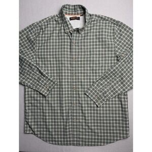 Ridgecut Toughwear Shirt Mens XL Green Plaid Long Sleeve Mesh Lined Outdoor Work